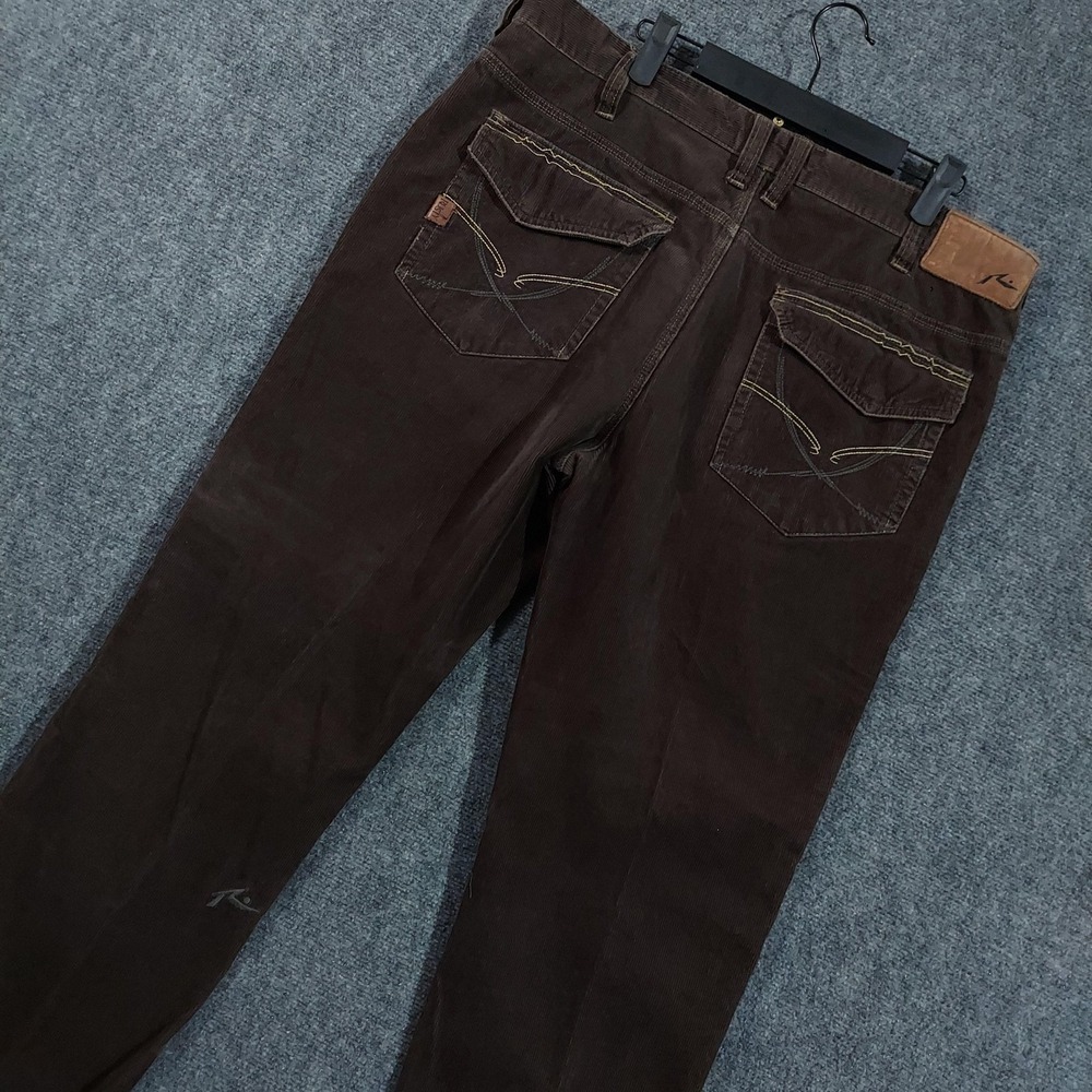 Vintage Rusty Pants Mens 36x32 Brown Corduroy Flap Pockets Surf Skater Y2K